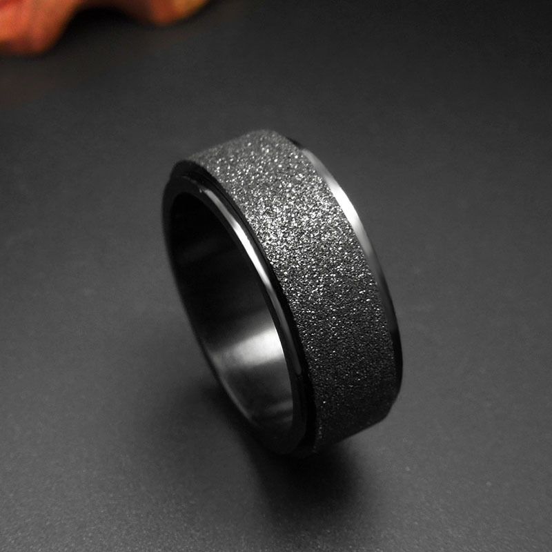 Mens Wedding Band Rings Classic Black Titanium Steel Engagement Ring