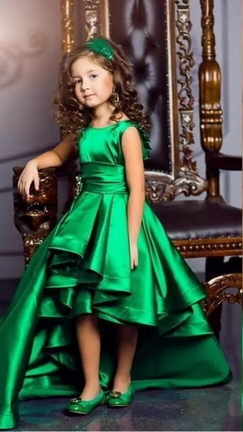 girls green party dress