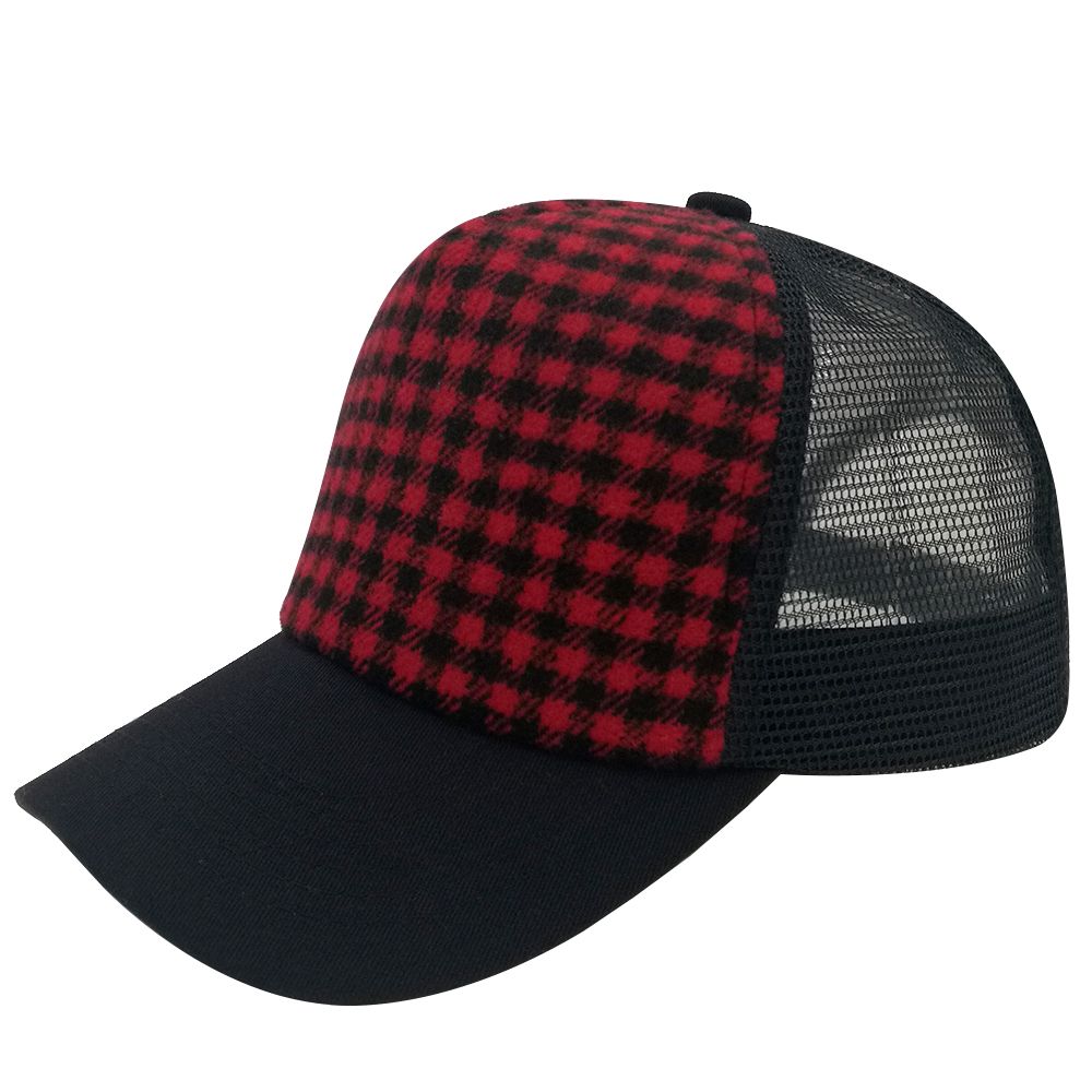 plaid trucker hat