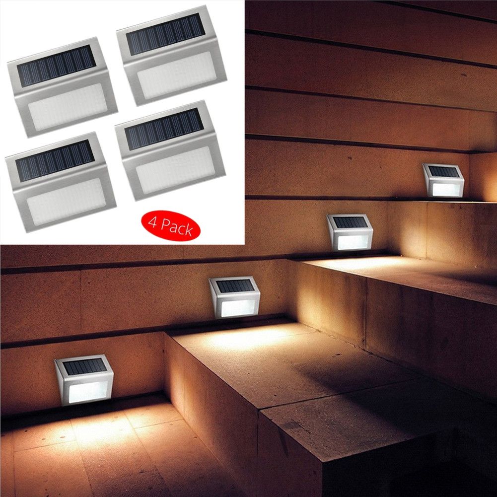 3led Solar Powered Wall Light 3 Led Mount Garden Path 3led Solar Powered Wall Light 3 Led Mount Garden Path Lamp Step Lights Outdoor Patio Gutter Fence Lighting