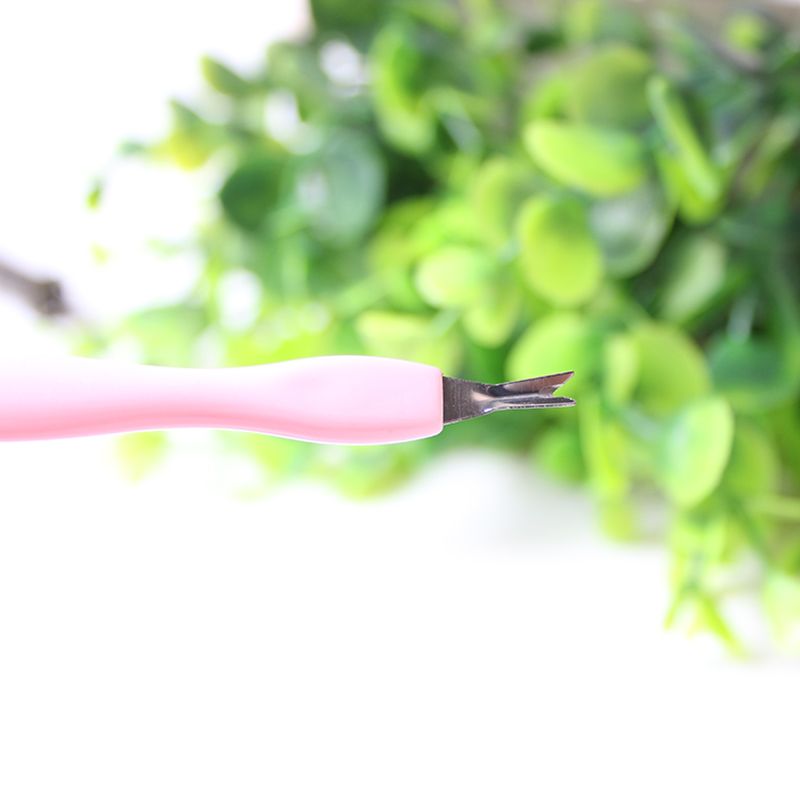 V Shape Blade Cuticle Pusher Trimmer Plastic Handle Stainless Steel