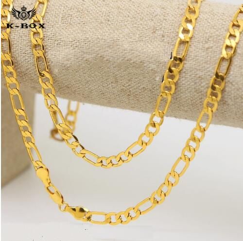 Wholesale 2017 Mens 24K Gold Plated 6mm Italian Figaro Link Chain ...