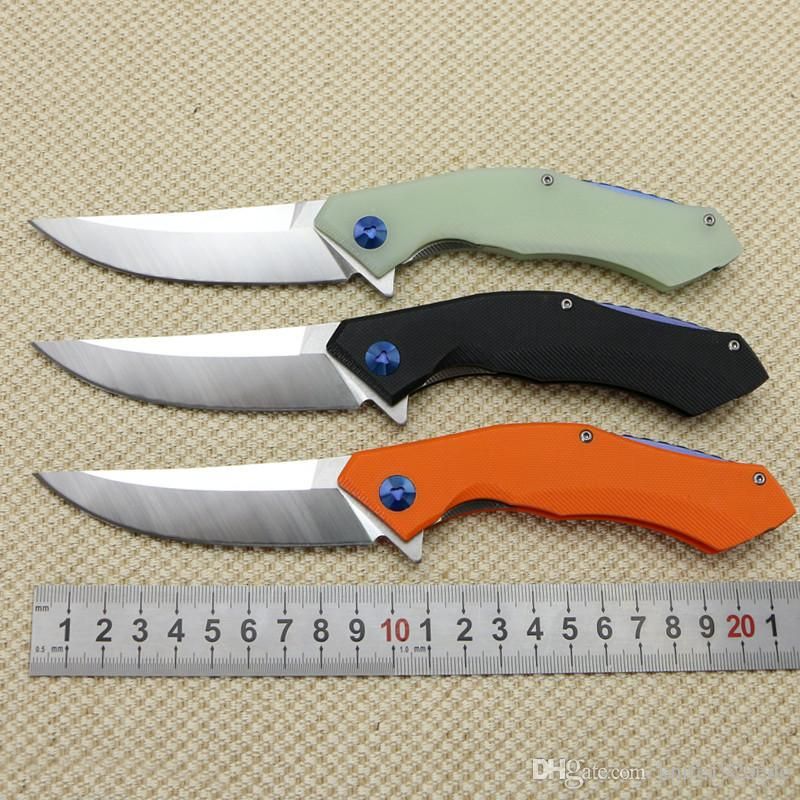 Green Thorn Folding Knife D2 Blade Jade Handle Axis System Outdoors