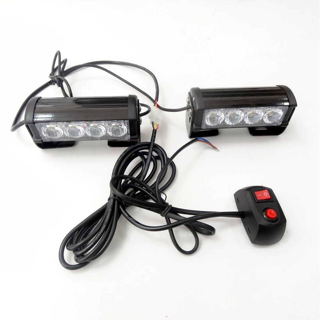 2*4 LED Strobe Lights For Trucks Jeep SUV Cars 12V Universal Amber