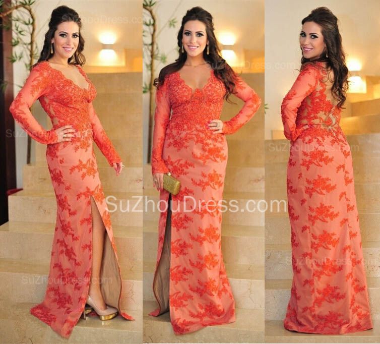 Vintage Long Sleeves Evening Dresses Arabic Sheaht V Neck Vintage Long Sleeves Evening Dresses Arabic Sheaht V Neck Dress C Lace Appliqued Floor Length Pregnant Baby Shower Girls
