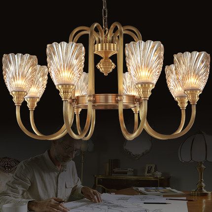 Chandeliers High Class American European Style Copper Chandelier Chandeliers High Class American European Style Copper Chandelier Lamp Living Room Bedroom Hotel Study Villa Pendant Lighting Birdcage
