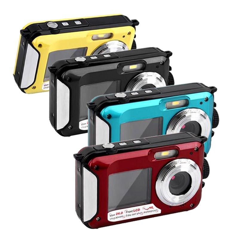 2.7" inch Double Dual TFT Screen Waterproof Digital Camera Max 24MP 1080P DV 16x Digital Zoom Camcorder