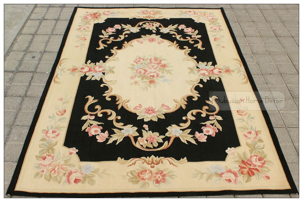 4x6 Black Cream French Aubusson Area Rug Shabby Pink Chic Roses Wool 4x6 Black Cream French Aubusson Area Rug Shabby Pink Chic Roses Wool Woven Handmade Flat Weave Floor Carpet Whole Gabbeh Rugs Shaw From
