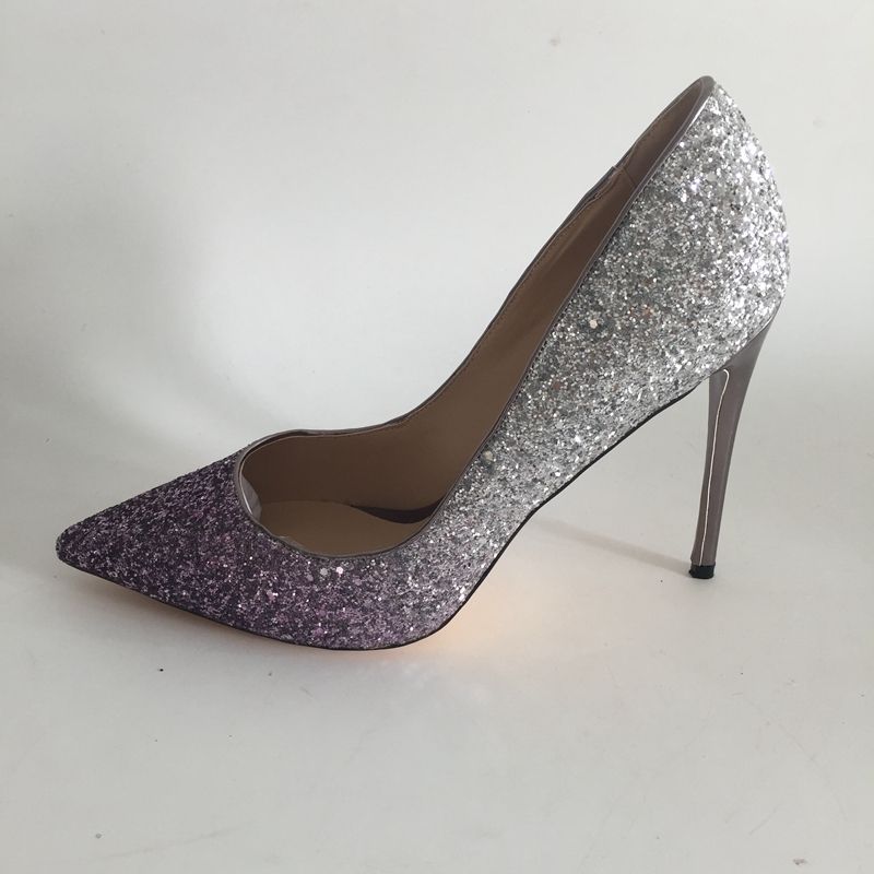 silver glitter bridesmaid shoes