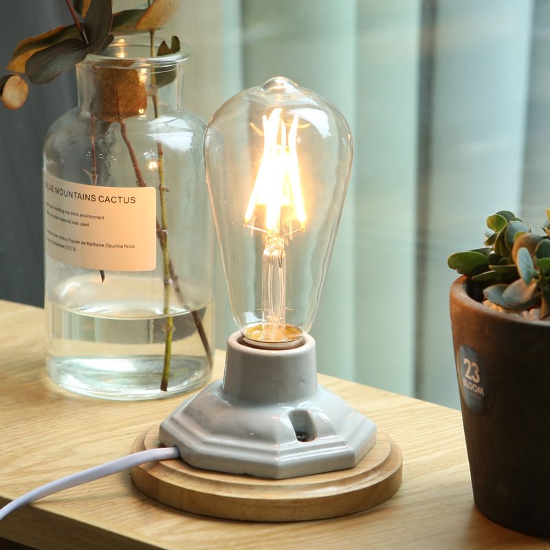 Simple Design Mini Ceramic Table Lamp With Wood Base Bedroom Bedside Simple Design Mini Ceramic Table Lamp With Wood Base Bedroom Bedside Desk Reading For Study Room Kids Coffee Light