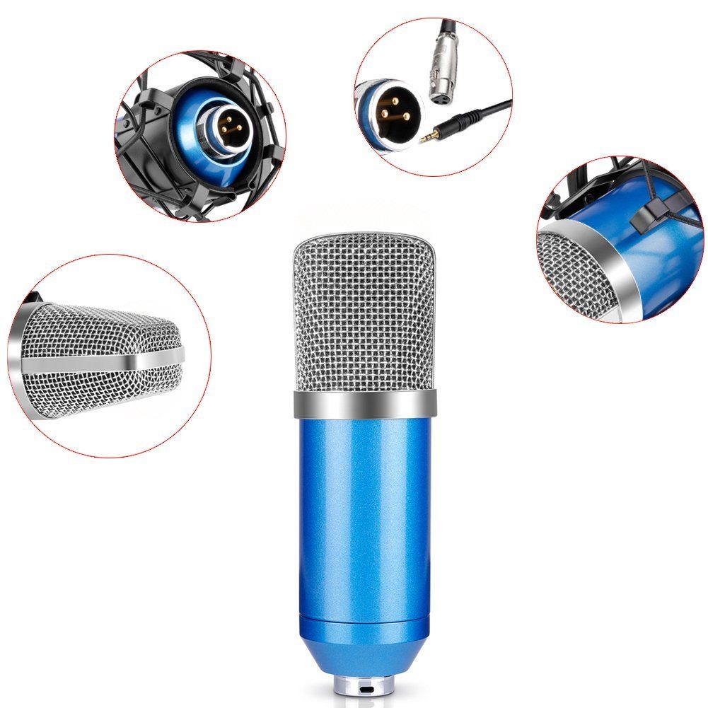 Electric Condenser Microphone Suit For DJ And Studio Recording NO NEED Phantom Power Mic For