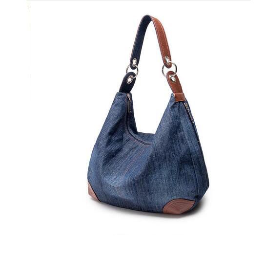 Designer Denim Handbags Large Women Messenger Bags Purses Jean Bags