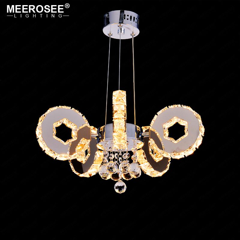 Modern Led Crystal Chandelier 5 Rings Suspension Light Fixture Modern Led Crystal Chandelier 5 Rings Suspension Light Fixture Drop Re For Hotel Project Home Decoration Luminaire Stained