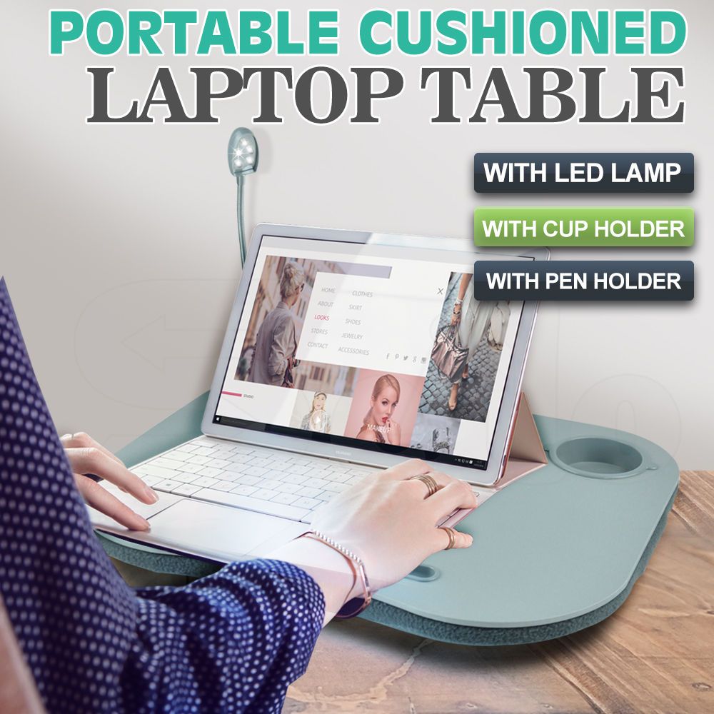 New Portable Cushioned Laptop Lap Desk Table With Led Lamp Light Cup New Portable Cushioned Laptop Lap Desk Table With Led Lamp Light Cup Holder Pad Pc Parts Ing Computer From From710 32 91 Dhgate Com