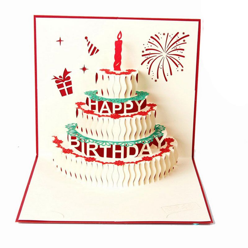 3d card birthday cake