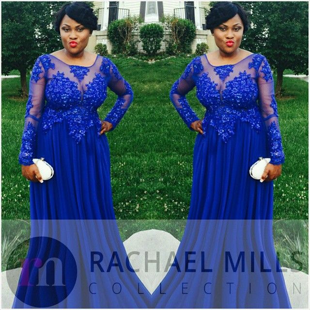 royal blue plus size gown