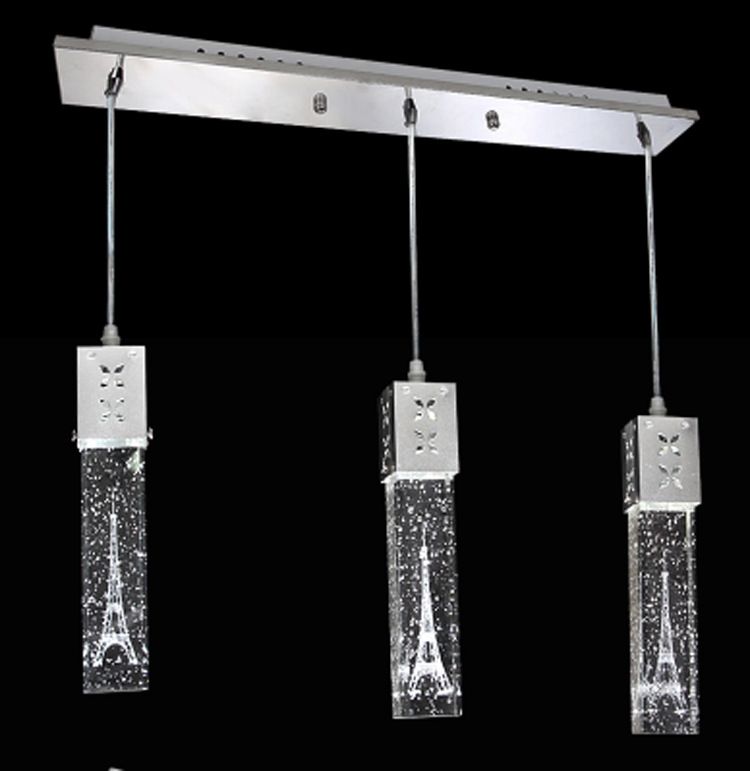 New Luxury Crystal Bubble Light Eiffel Tower Pendant New Luxury Crystal Bubble Light Eiffel Tower Pendant Chandeliers Ceiling Lamp Bar Dining Room Inside White Warm Green Blue Fans