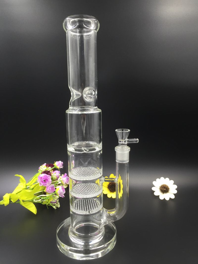 2019 Newest Design Hand Blown Glass Bong Height Percolator Turbine 6
