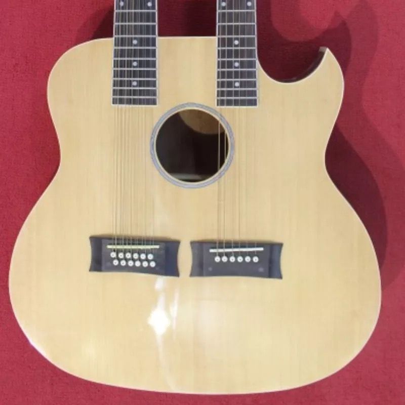 New Brand Acoustic Electric Double Neck Guitar With Cutway And EQ In