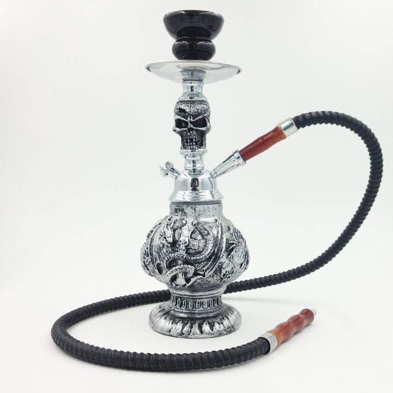 2019 Wholesale New 33cm 1 Hose Hookah Skull Dragon Complete Set Hookah Shisha Water Pipe With