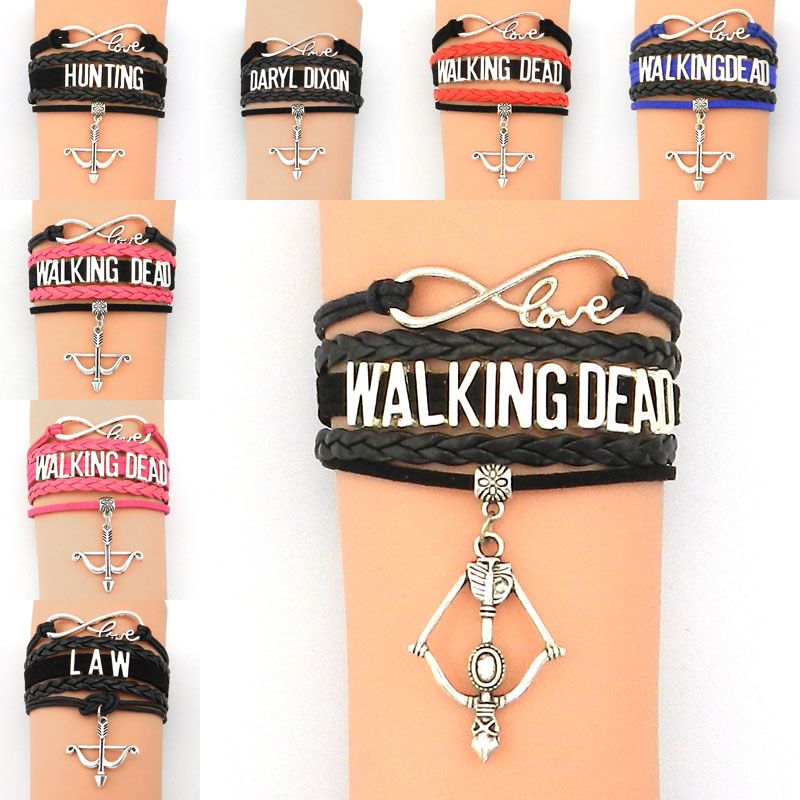 Infinity Bracelets Wave Multilayer The Walking Dead Bracelet Infinity Bracelets Wave Multilayer The Walking Dead Bracelet Wristband Cuff Bow Charm Pendants For Women Fashion Jewelry Drop Ship 161855 Silver Necklace