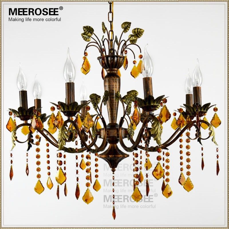 American K9 Crystal Chandelier Green Leaves Shaped Metal American K9 Crystal Chandelier Green Leaves Shaped Metal Lighting Fancy Suspension Lamp Vintage Glass Hanging Lights Seashell
