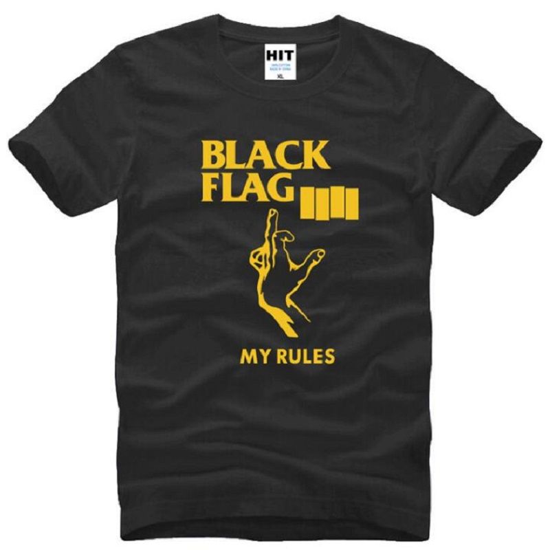 New Black Flag My Rules Men T Shirt Punk Rock Band Black Flag T Shirt ...