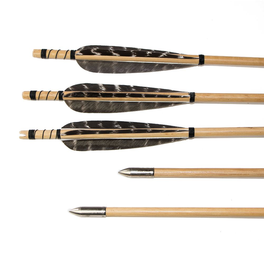 2019 Huntingdoor Wooden Target Arrows Turkey Feather Fletching With