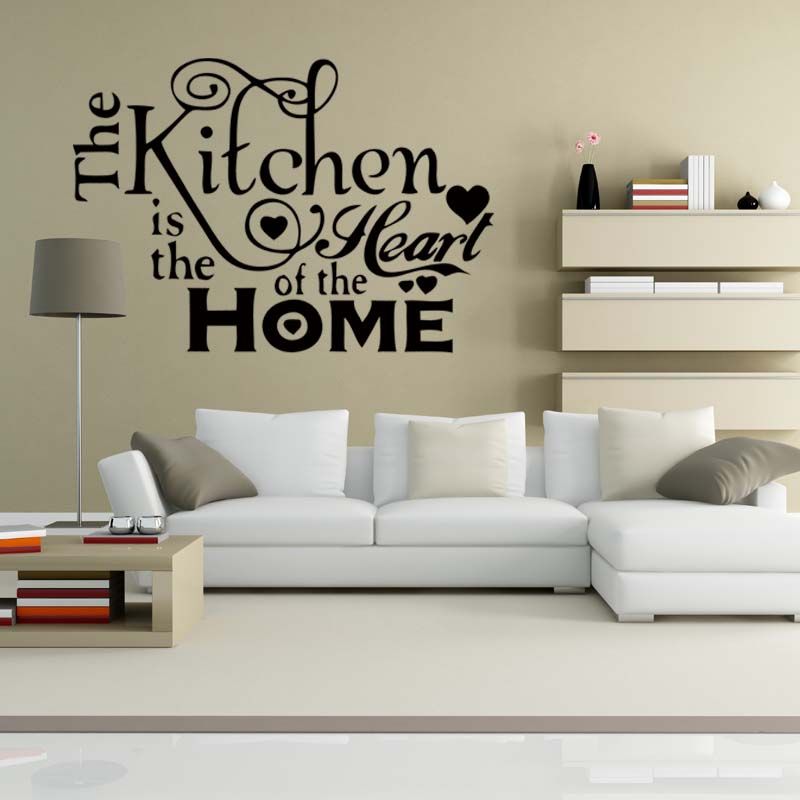 For Kitchen Heart Home E Wall Stickers Funny Art Dining Room Removable Decorate Decals Diy