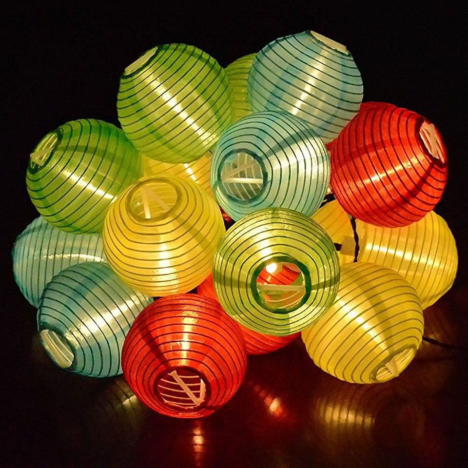 Christmas Lights Outdoor LED String Light Lantern Shape Multy Color Solor Lights 20 30 LED Faroles Para Bodas Jardin Backyard Farol Jardin Solor Lights