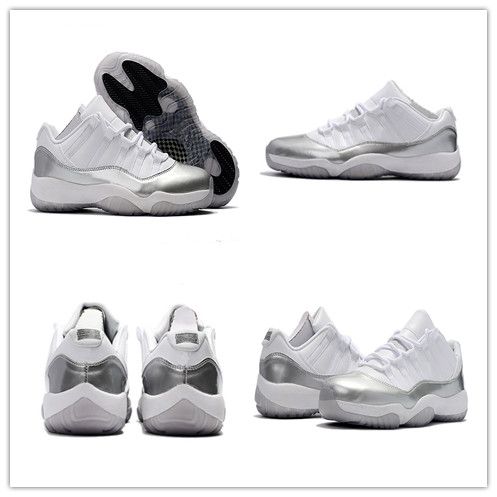 New 2017 New Color White Sliver Retro 11 Low Basketball Shoes Retro XI Mens Shoes UNC Metallic Gold Sports Training Sneakers Basketball Sneakers Mens Shoes ...