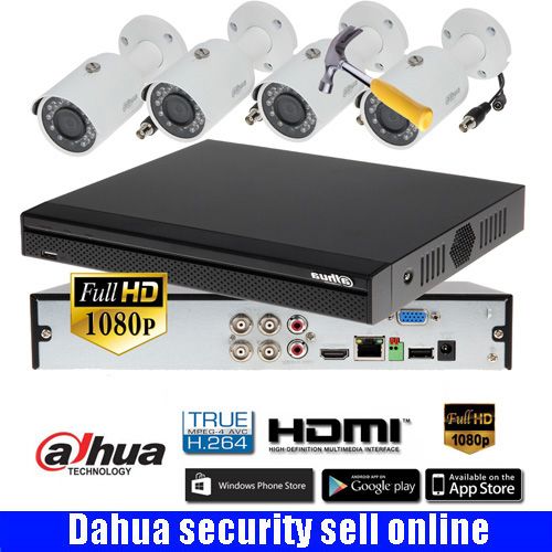 Dahua 4CH HDCVI DHXVR5104HS-S3 CVR camera kit with dahua 1080P CVI camera DH-CVI-HFW1200S IR30M Waterproof HDCVI Camera CVI-HFW1200SP