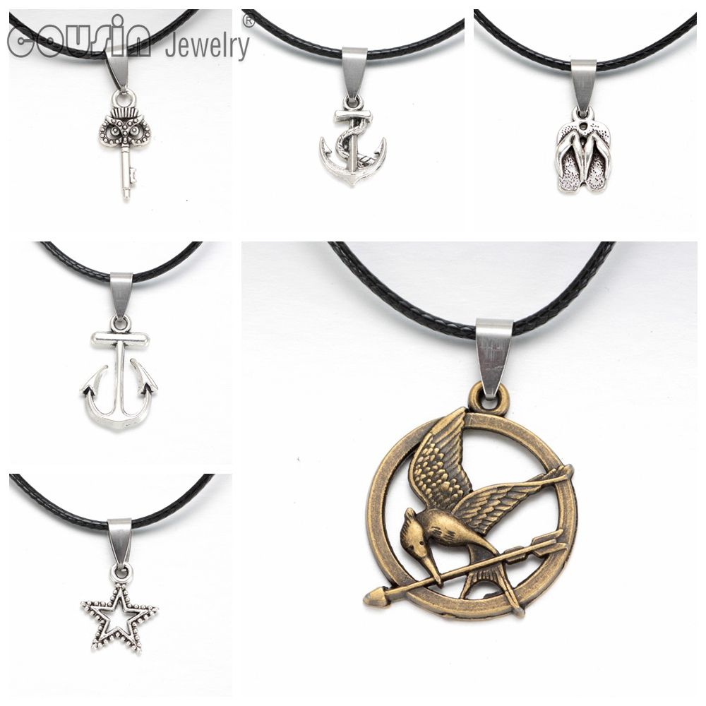 New Arrivals Fashion Jewelry 10 Types Metal Alloy Pendant Choker New Arrivals Fashion Jewelry 10 Types Metal Alloy Pendant Choker Necklaces Wax Leather Rope 16 17 Adjule Necklace Punk Dz1711 1720