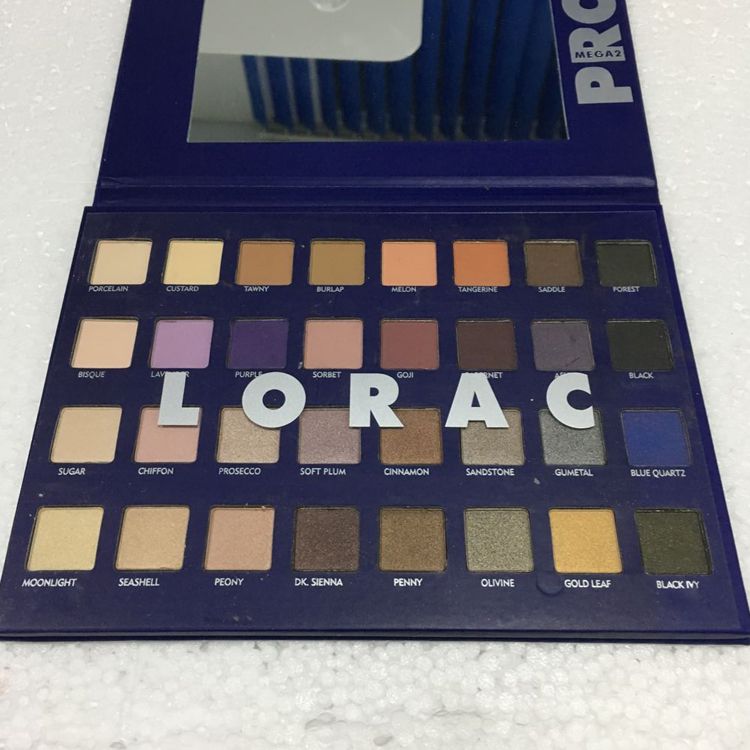 2017 lorac mega pro 2 blue palette eyeshadow palette shimmer matte