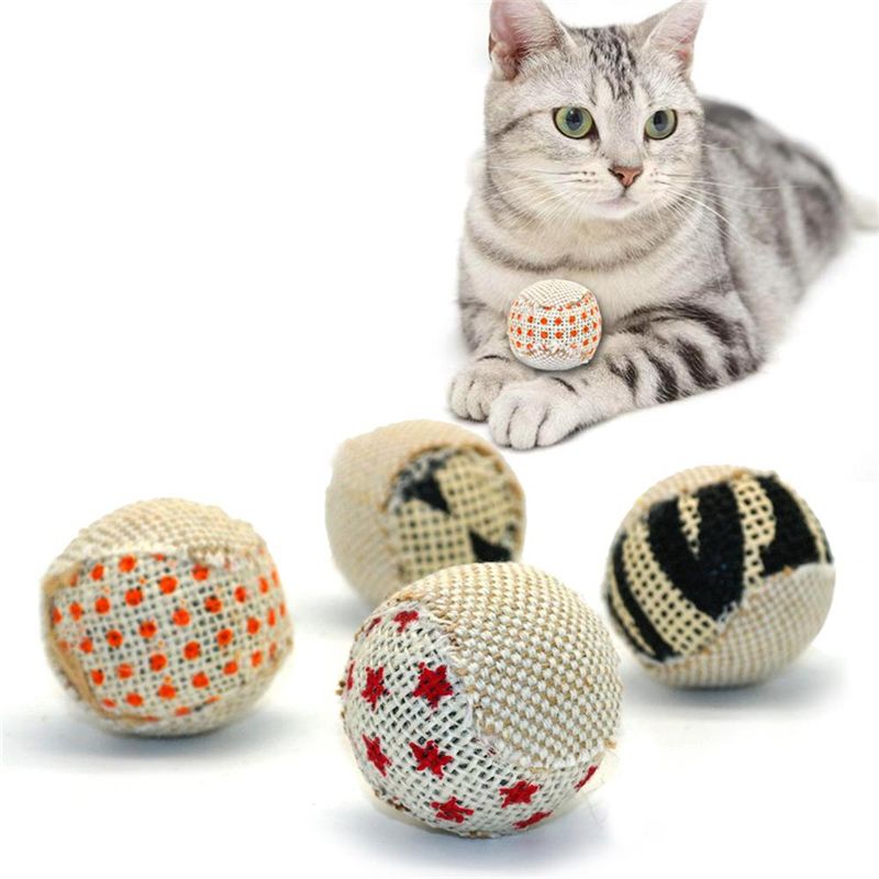 /Pack Ball Cat Toy Interactive Cat Toys Play Chewing Rattle Scratch Catch Pet Kitten Cat