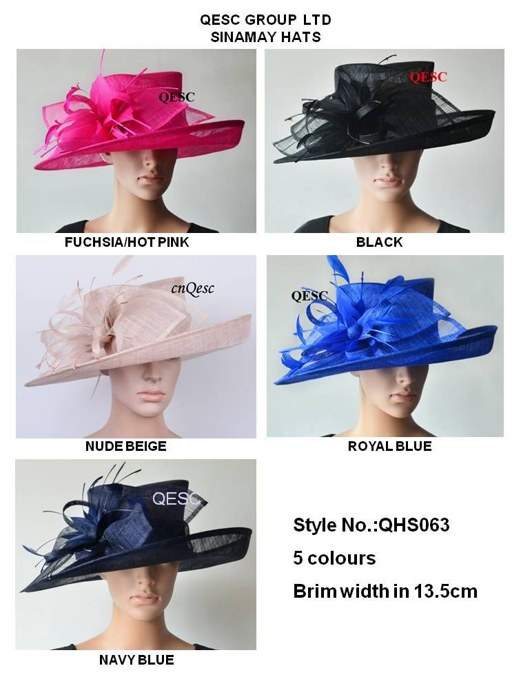 Wide Brim Sinamay Hats Fascinators Church Hats for Races 
