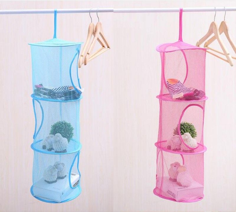 3 Shelf Hanging Bag Door Holder Net Storage Organizer Closet Hanger