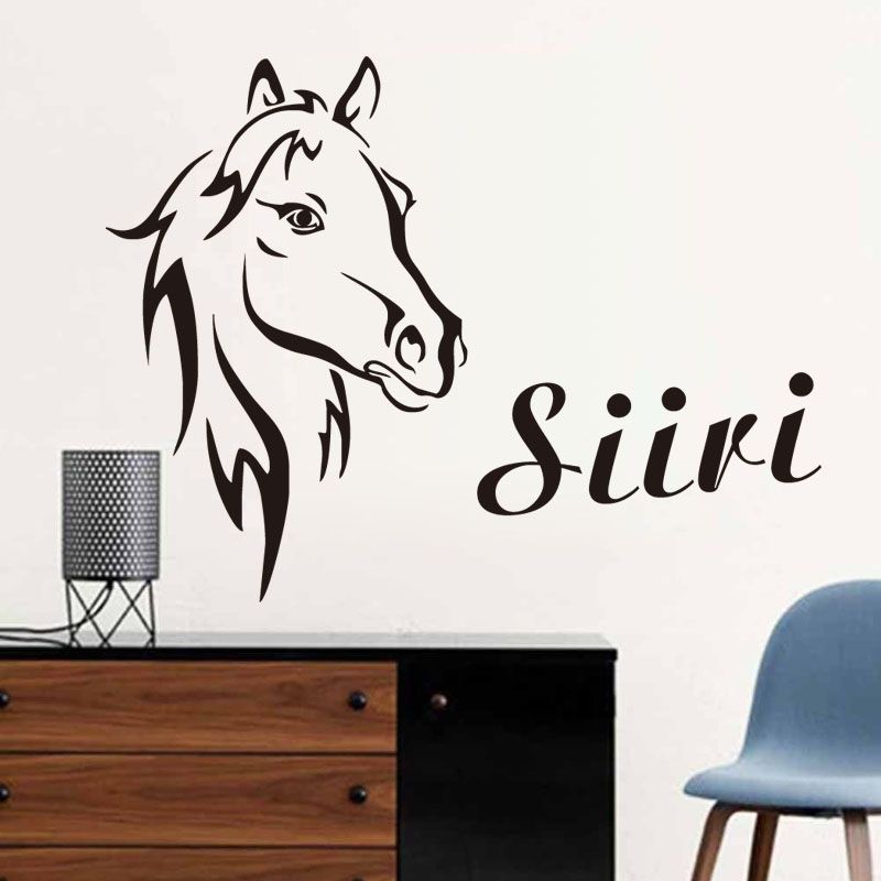 customized name head of horse wall stickers family vinyl waterproof