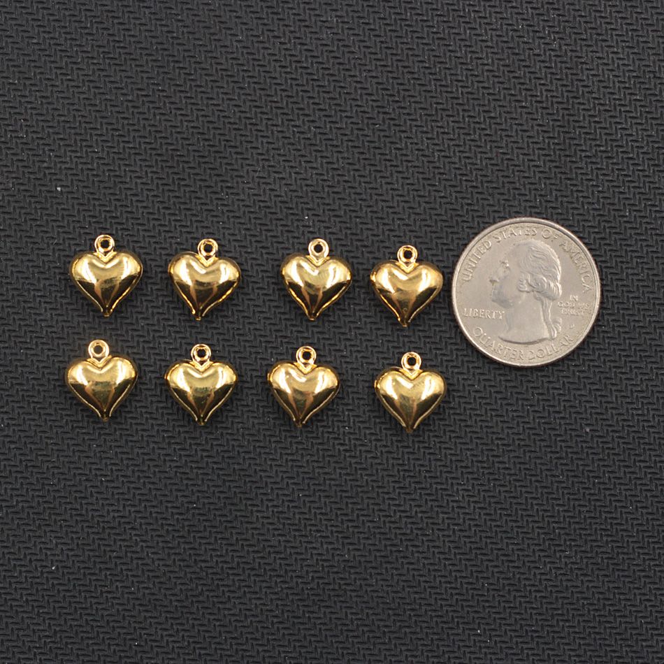 2021 Gold Plated Heart Pendants For Jewelry Making Craft Supplies