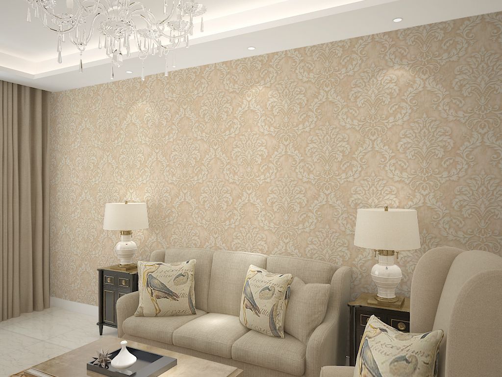 Gold Color Europe Damask Wallpaper Roll 3d Wallpaper For Home