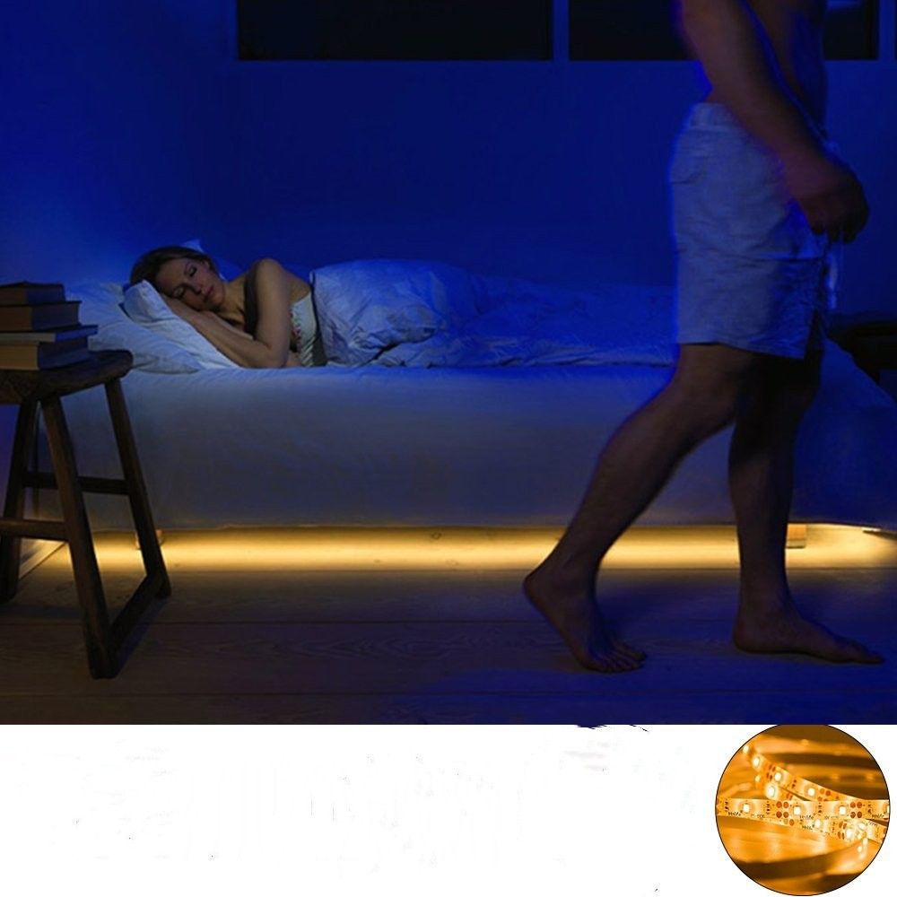 Motion Activated Under Bed Lighting Flexible Led Strip Sensor Motion Activated Under Bed Lighting Flexible Led Strip Sensor Night Light Bedside Lamp Illumination And Automatic Shut Off Timer