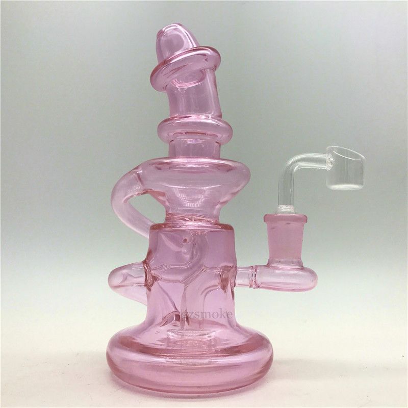 2019 Wax Recycler Bongs Vortex Water Pipes Heady Pink Bong Oil Rigs