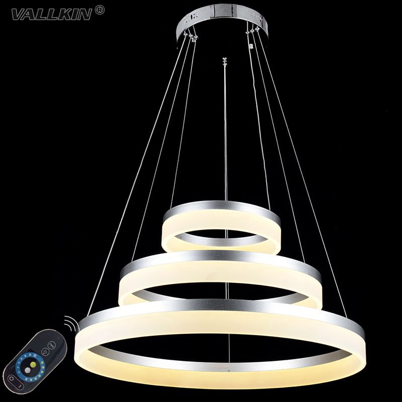 Vallkin Dimmable Led Pendant Lights Round Diy Styling Acryl Vallkin Dimmable Led Pendant Lights Round Diy Styling Acryl Chandeliers Lighting Lamp Fixtures With 3 Ring Ac100 240v Ce Ul Fcc Glass Copper