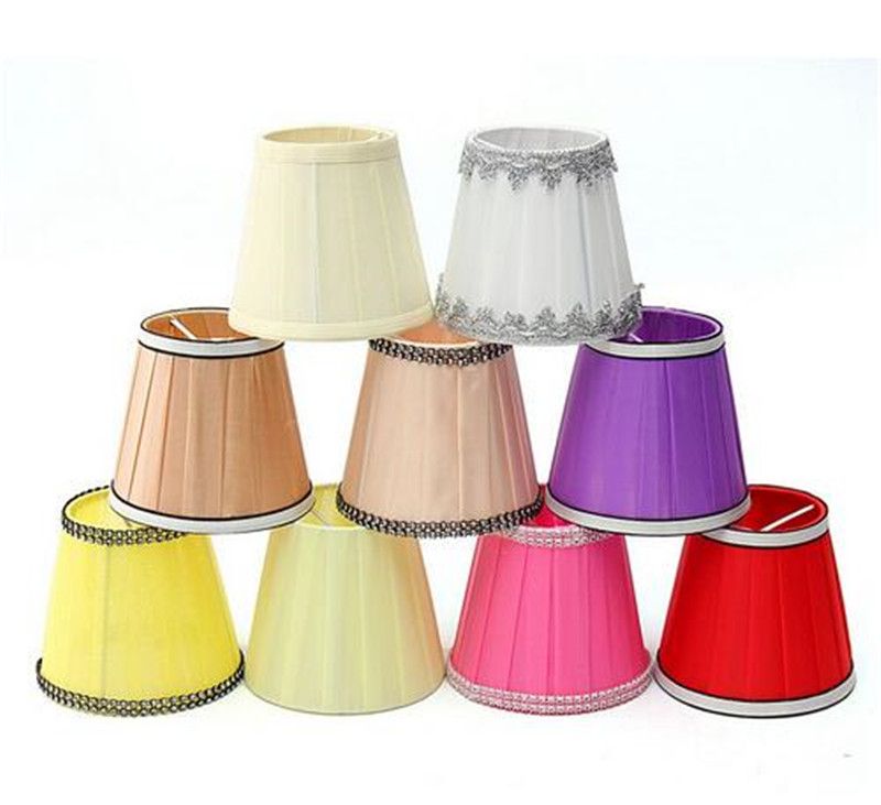 12cm Modern Fabric Colth Chandelier Lamp Shades Holder Clip On Sconce Table Beside Bed Hanging Light Lampshade 9 Colors