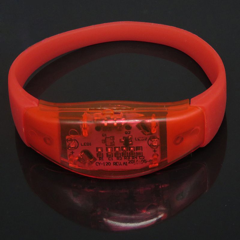 Wholesale BRAND Sound Activated Motion Activated LED Wristband Silicon Band Musical Concert