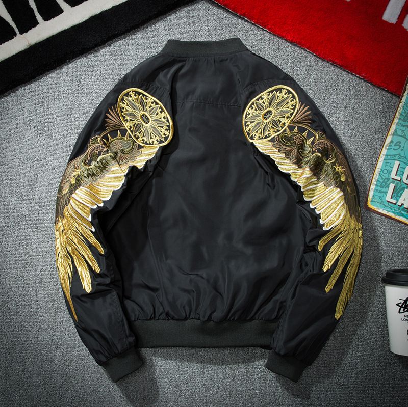 High Quality Embroidered Wings Er Jacket Men Black Red Green High Quality Embroidered Wings Er Jacket Men Black Red Green Varsity Long Sleeve Zip Up Biker Jackets Coat Nsg0906 Mens Custom