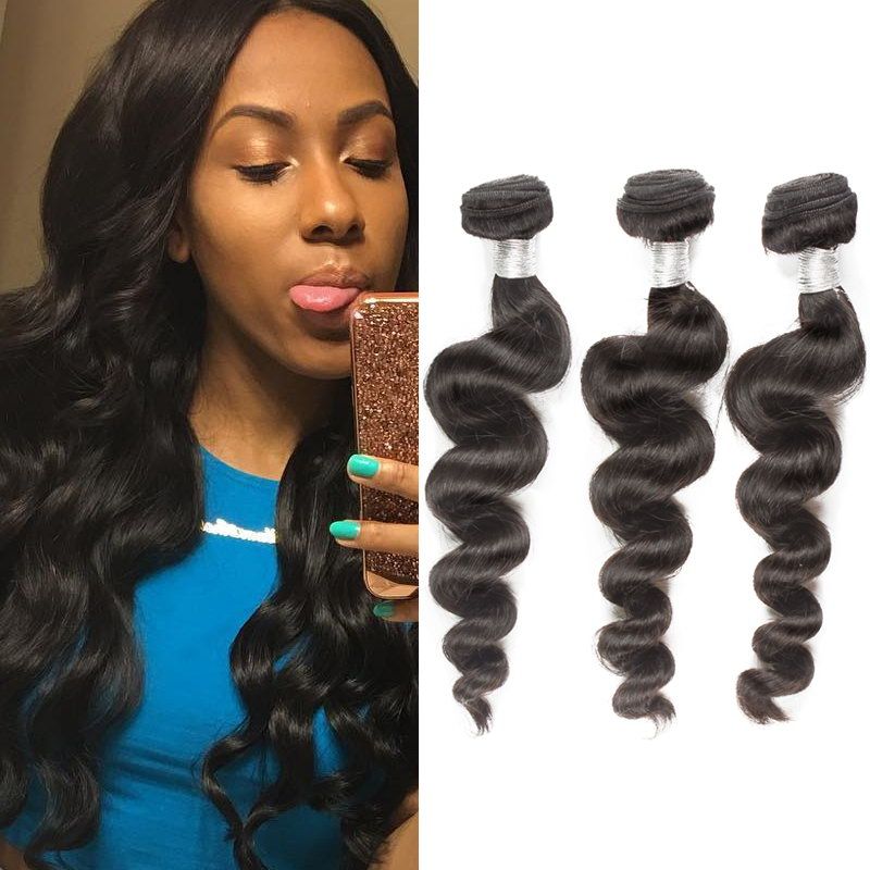 Uglam Hair Peruvian Virgin Hair Loose Wave Unprocessed Human Hair