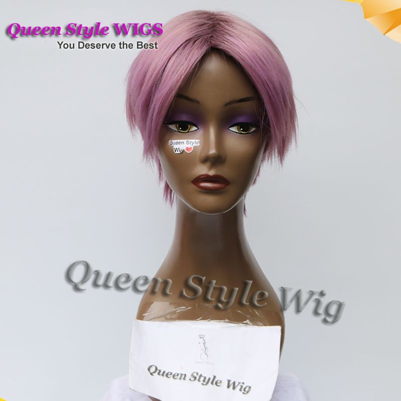 Short Pixie Cut Free Part Hair Wig Man Anime Wig Dark Root Ombre
