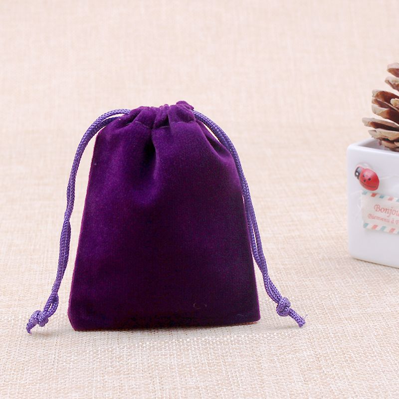 2019 Velvet Jewelry Bags Wholesale Rectangle 7*9cm Purple Velvet