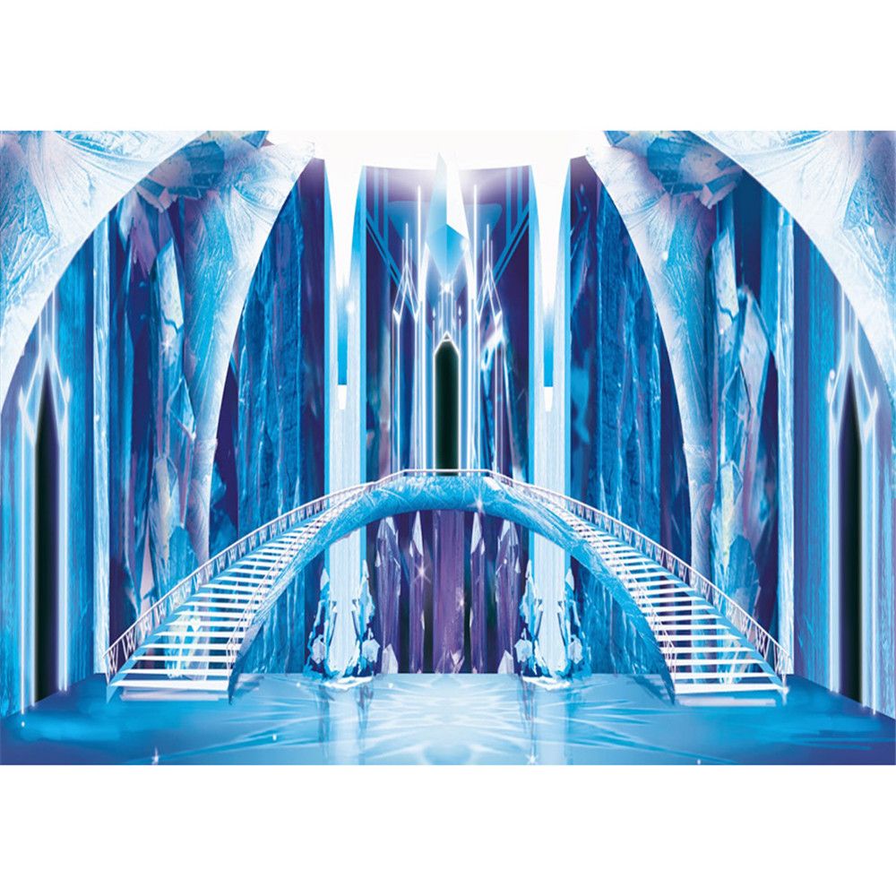 2018 interior frozen castle photography backdrops princess christmas stairs decoration ideas